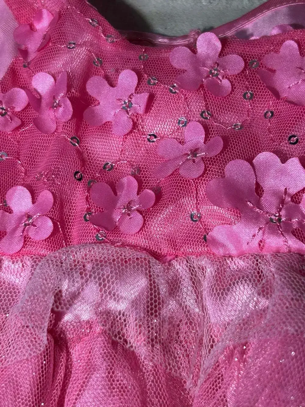 BAB Hot Pink Tutu Dress with flowers and tule 2017